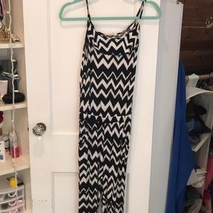 An h&m chevron black and white long romper
